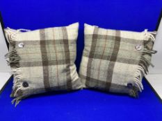 2 x Bronte By Moon Shetland Cushions - Sage
