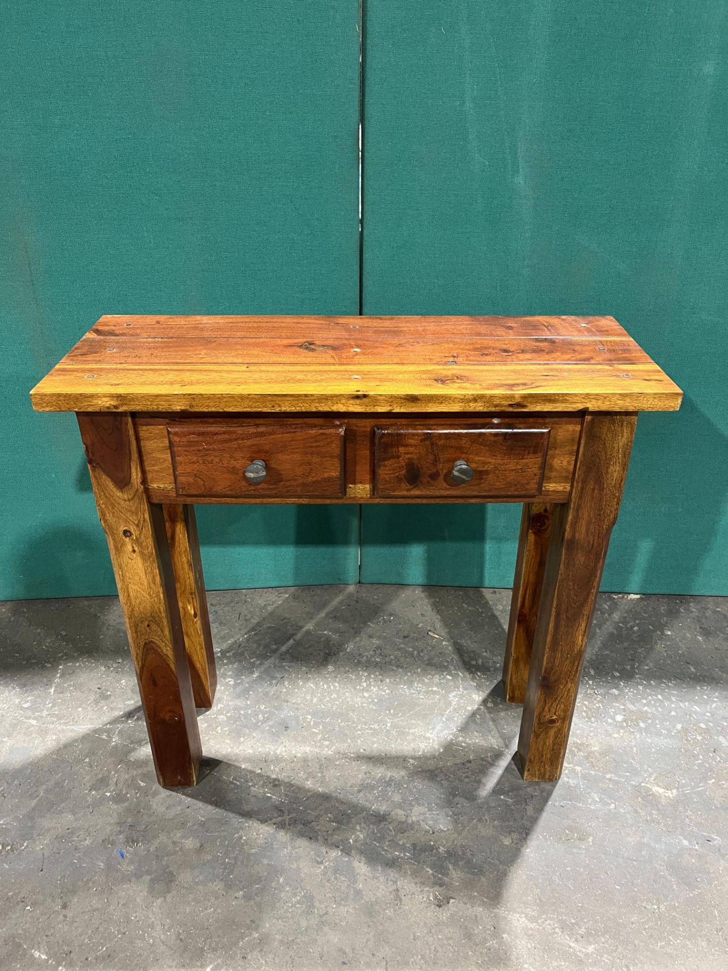 Dark Oak Side Table w 2 Drawers