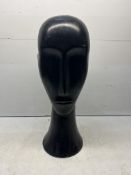 Black Ceramic Abstract Head Sculpture