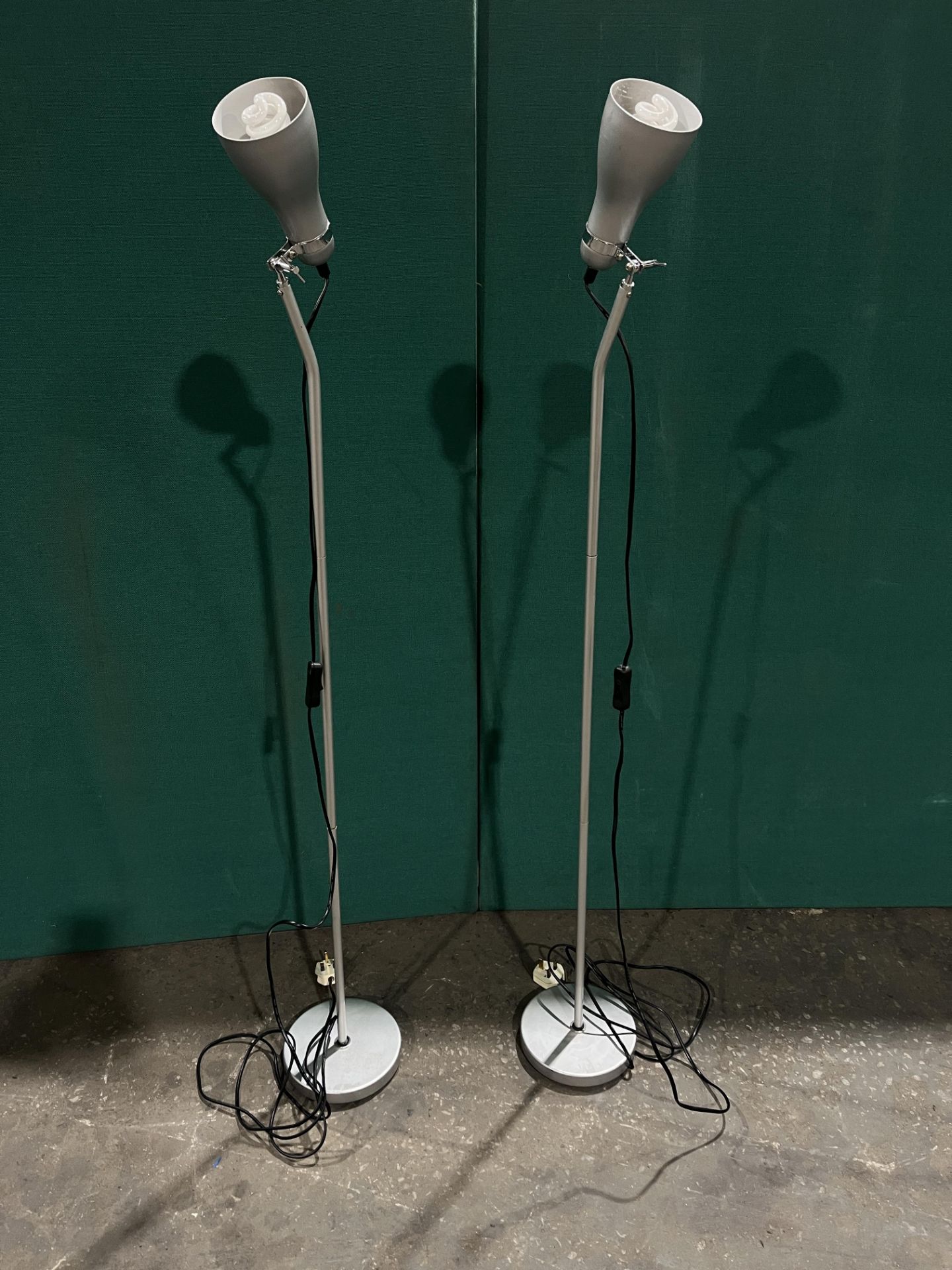 2 x Adjustable Metal Floor Spotlights