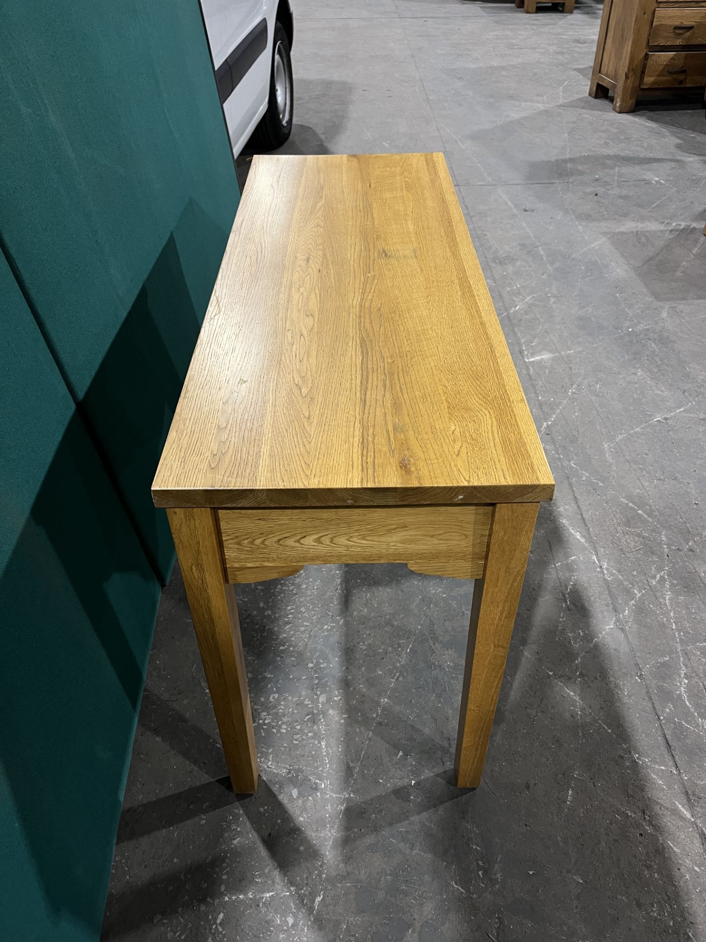 Oak Console Table w 2 Drawers - Image 5 of 5
