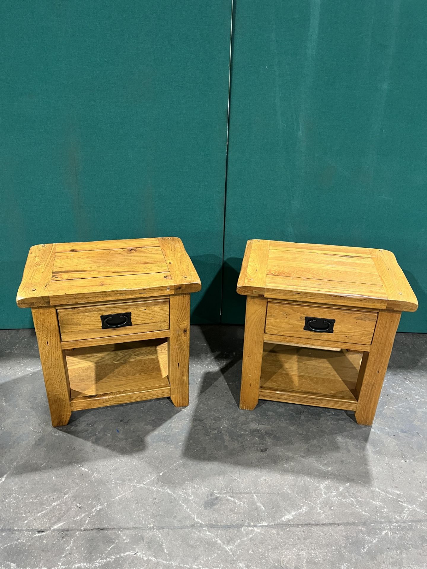 2 x Square Side Tables with Drawers