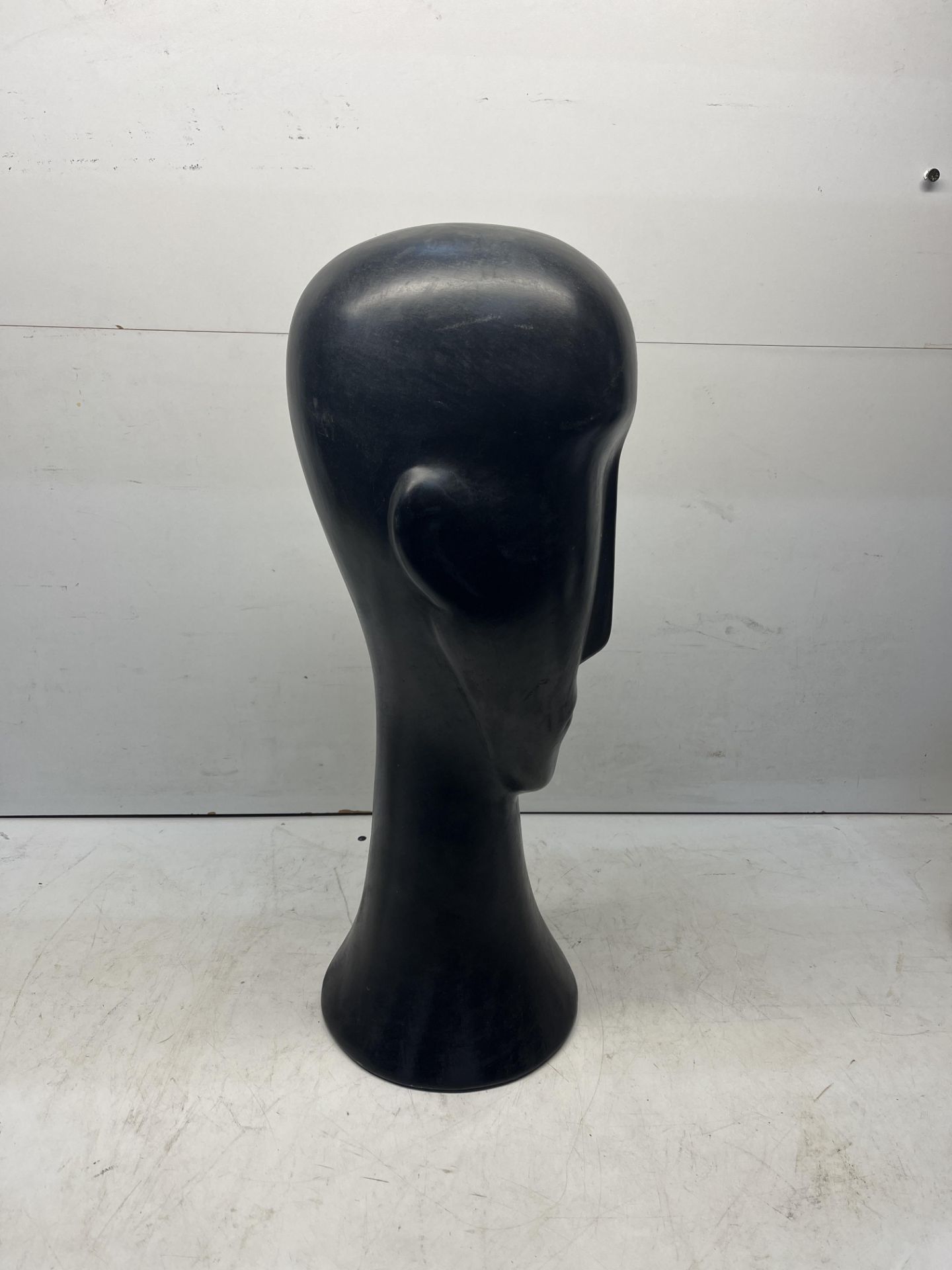 Black Ceramic Abstract Head Sculpture - Image 2 of 2