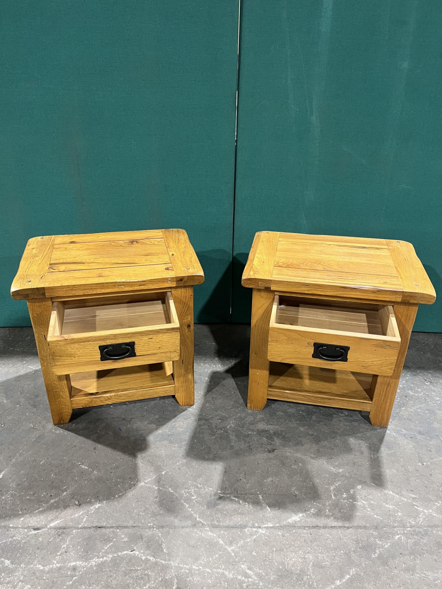 2 x Square Side Tables with Drawers - Image 2 of 3