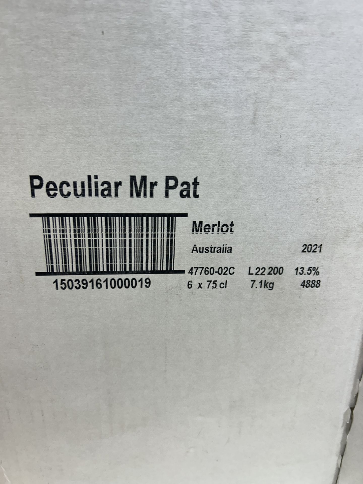 2 x Crates of Peculiar Mr Pat Australian Merlot Wine & 12 x Loose Bottles (24 x Bottles in Total) - Image 2 of 5