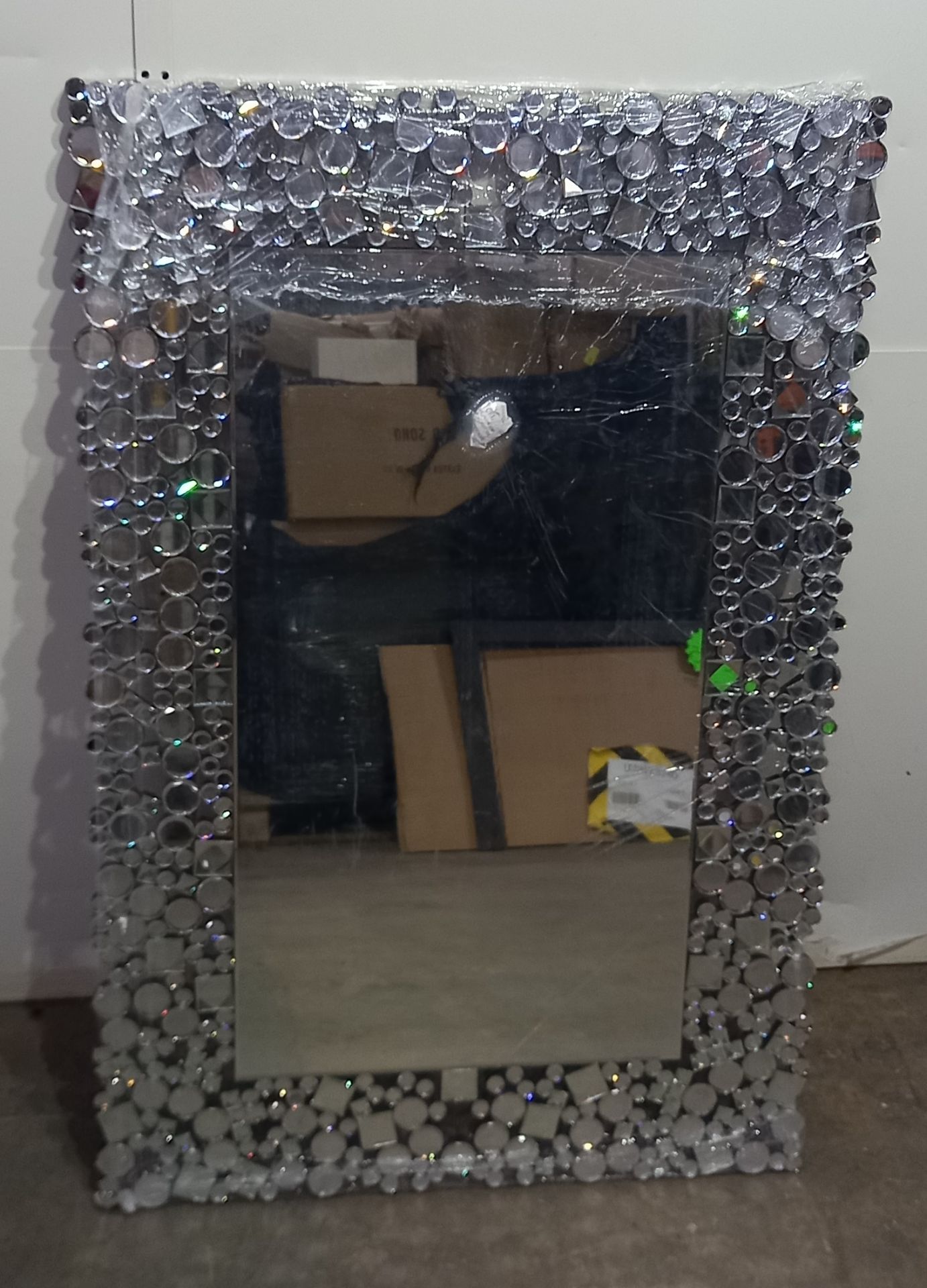 Olivia Rectangular Mirror with Glass Pebble Stlye Frame