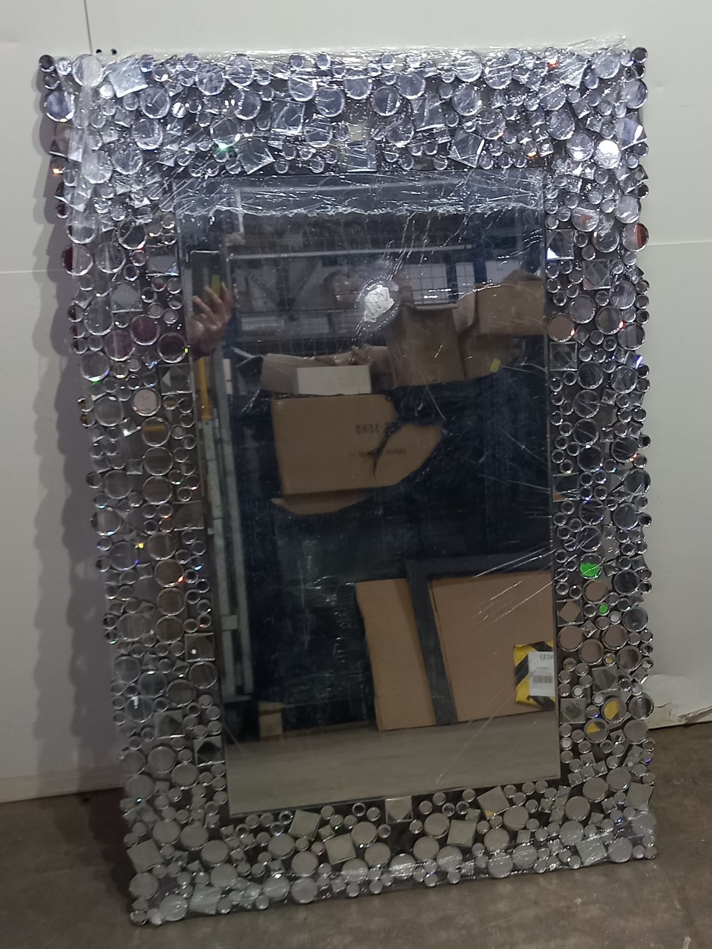 Olivia Rectangular Mirror with Glass Pebble Stlye Frame - Image 2 of 2