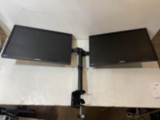 4 x Samsung S22C450 22" LED Monitors With Desk Mounted Monitor Stands
