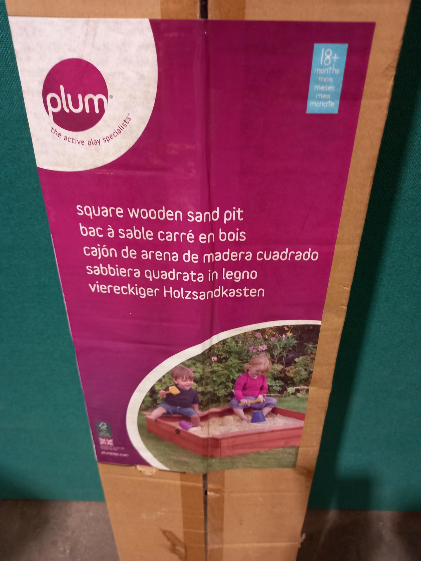 Plum Square Wooden Sandpit - Image 2 of 3