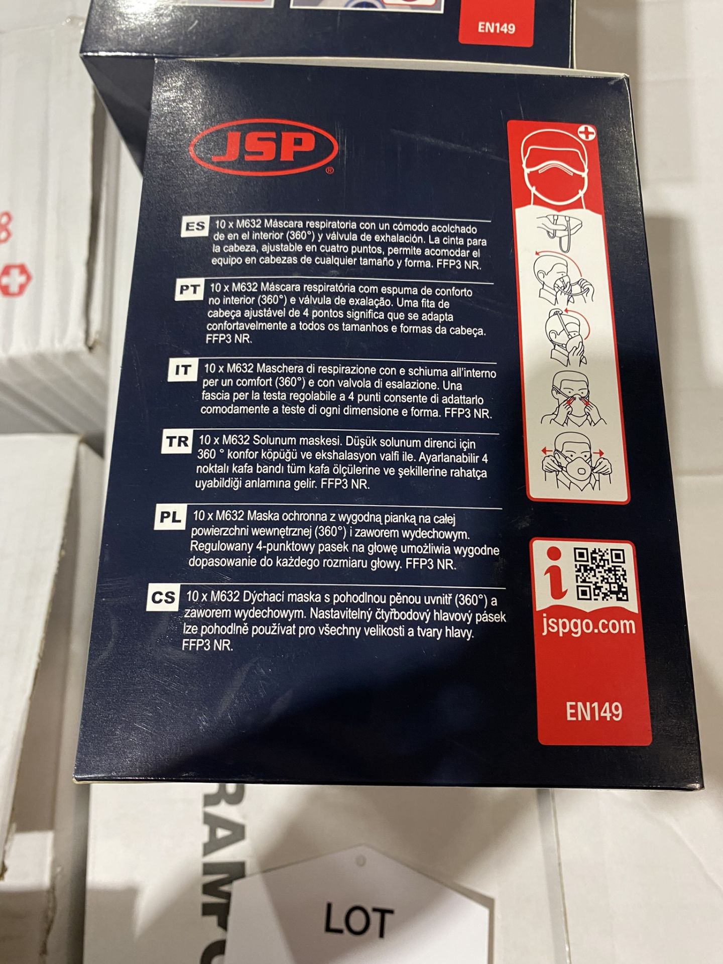 Approx. 205 x JSP Moulded Disposable FFP3 Valued Face Masks - - M632 - Image 3 of 3