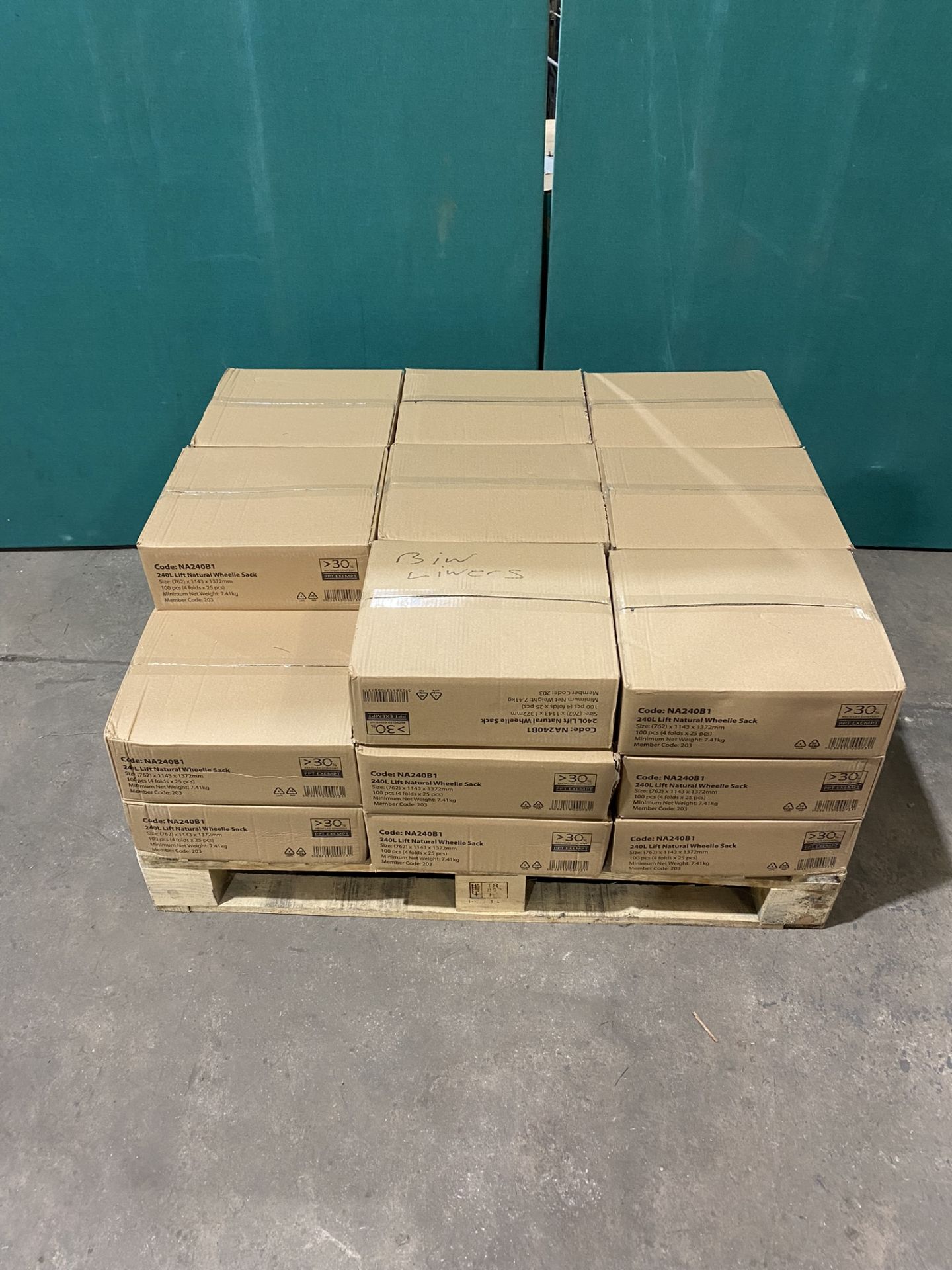 26 x Boxes Natural 240L Wheeled Bin Liners (100pc Per Box) - NA240B1