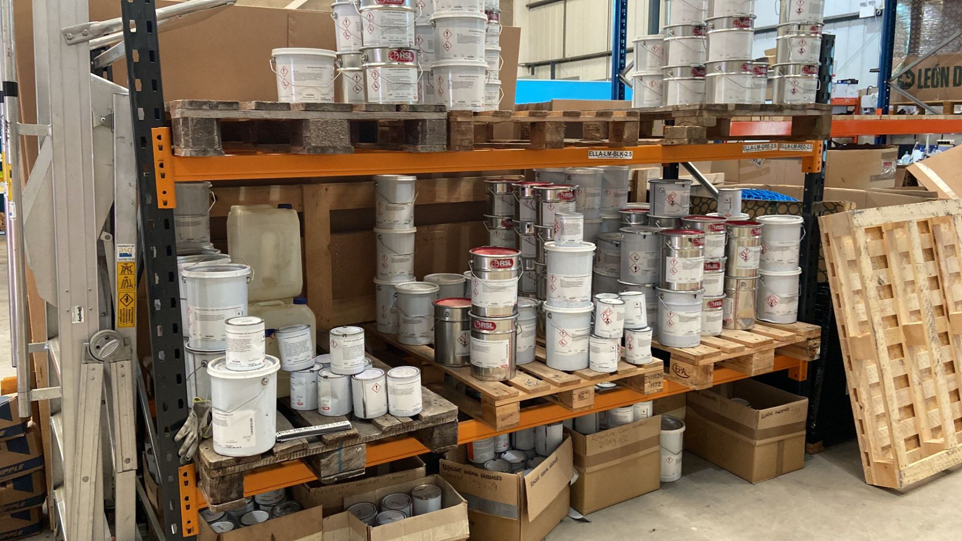 Quantity of Line Marking & Warehouse Safety Stock - Resins, Paints, Chalk, Tapes etc