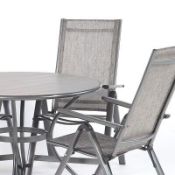 4 x Folding & Reclining Garden Chairs - Grey