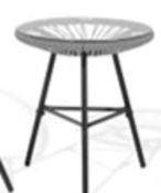 5 x Grey String Bistro Table with Glass Top
