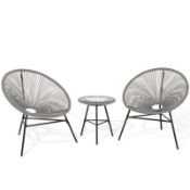 2 Seater Grey String Bistro Set - String Unravelling (See Pictures)