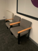 2 x Office Meeting Chairs with Wooden Armrests