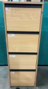 4 x 4 Drawer Wooden Filing Cabinets *Missing Keys*