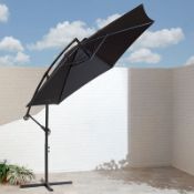 3m Hanging Parasol Black