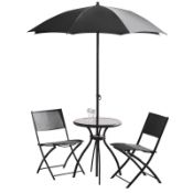 Havana Charcoal 2 Seater Bistro Set With Parasol