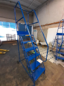 2 x Warehouse Ladders with Platform - SEE DESCRIPTION