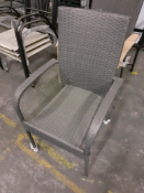 2 x Brown Rattan Chairs - SOME DAMAGE TO LEGS