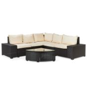 5 Seater Black & Grey Corner Lounge Set - INCOMPLETE SETS (See Description)