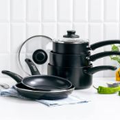 2 x Kitchen Stories Non- Stick Saucepan Sets (5 pc & 3 pc)