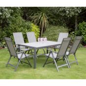 Adrano 6 Seater Reclining Dining Table Set
