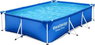 56411 - Bestway 9ft 10 x 6ft 6 x 26in Steel Pro Frame Pool Inc Filter Pump