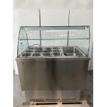 Inomak BS7300: Chilled Food Service Counter with Curved Glass Top