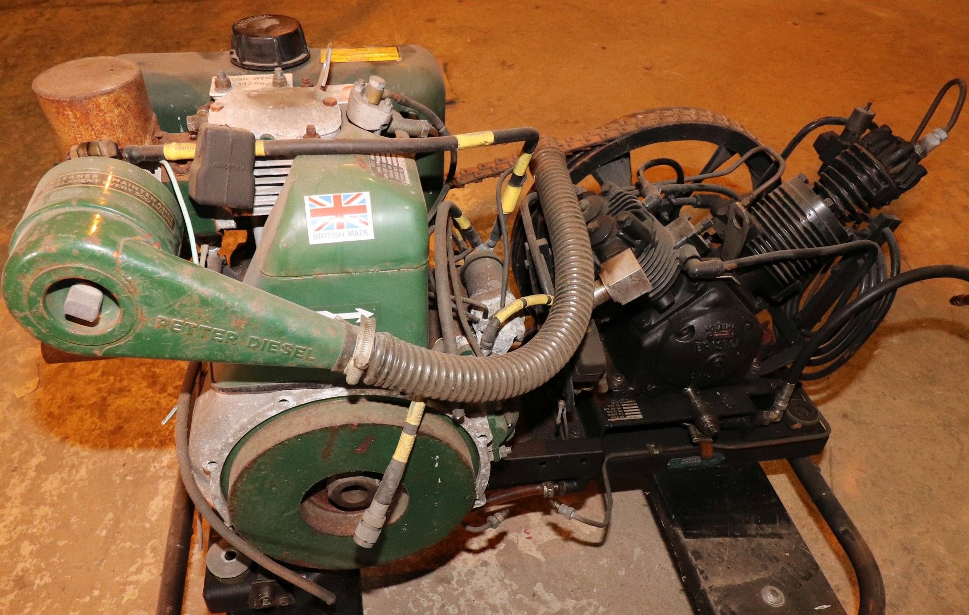 Petter Diesel engine Powered vintage Compressor - Image 5 of 7