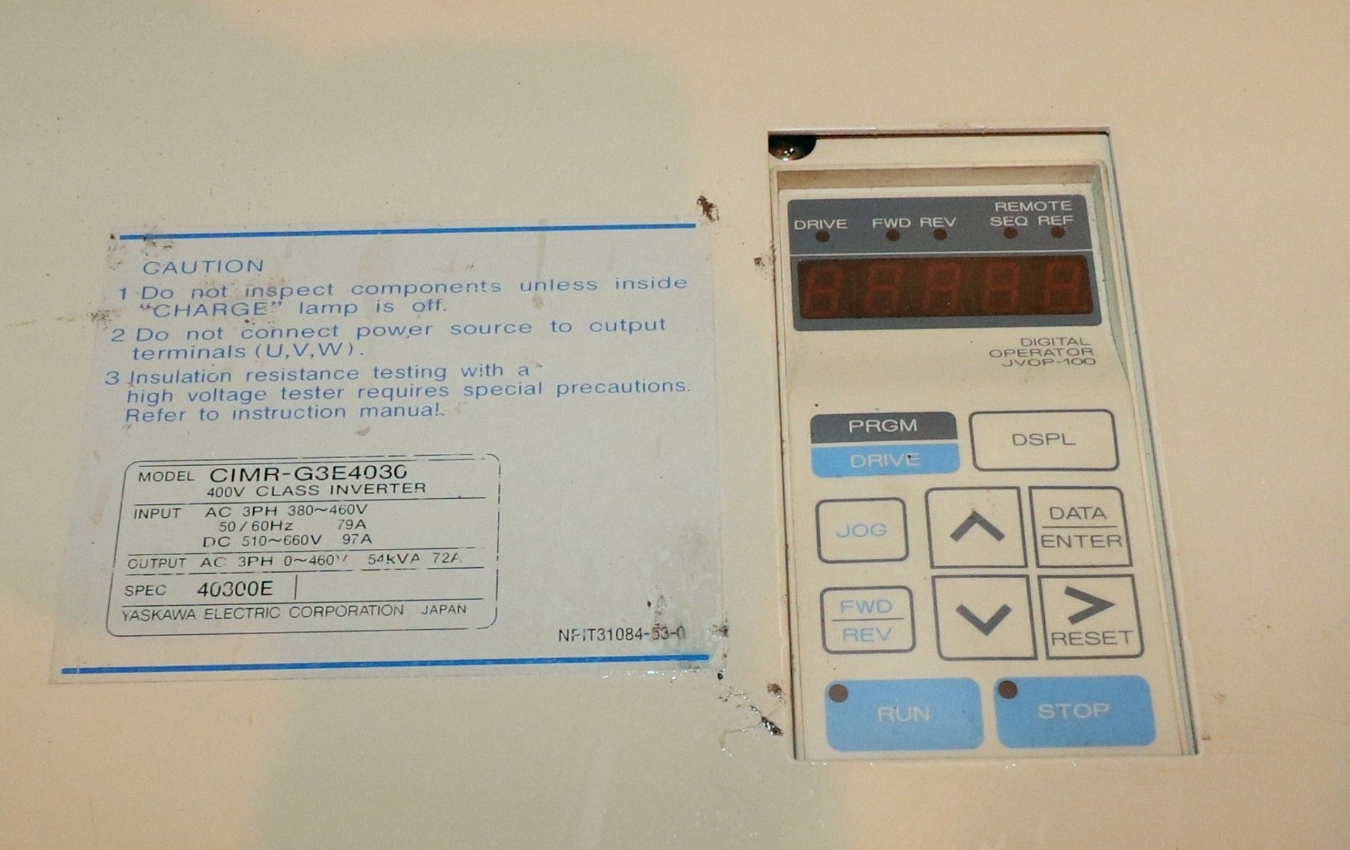 YASKAWA CIMR-G3E403 3ph Variable Frequency Speed Drive Inverter 30KVA - Image 4 of 6