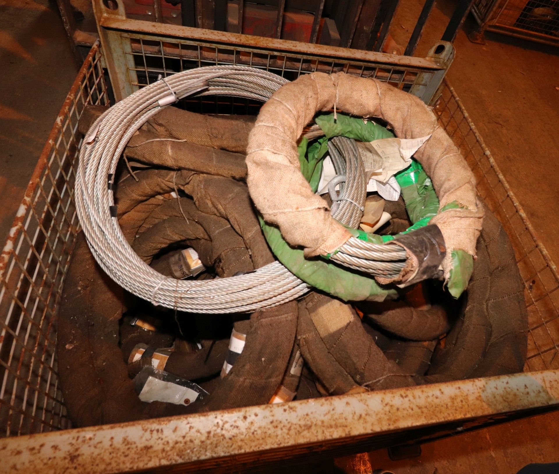 Assorted Wire Rope lengths with eyelet thimbles - As per photographs