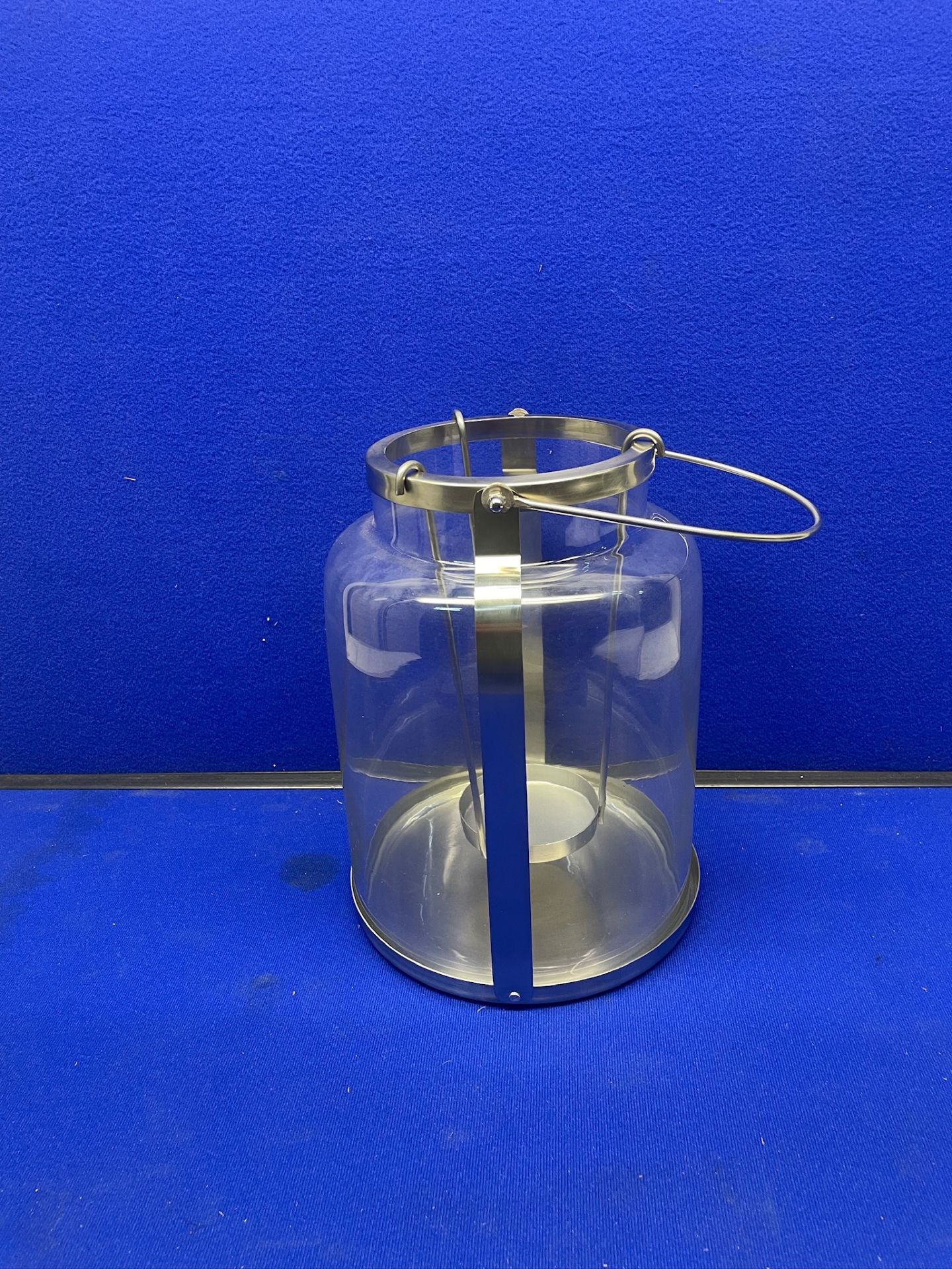 Large Glass Silver Lantern - Image 2 of 2