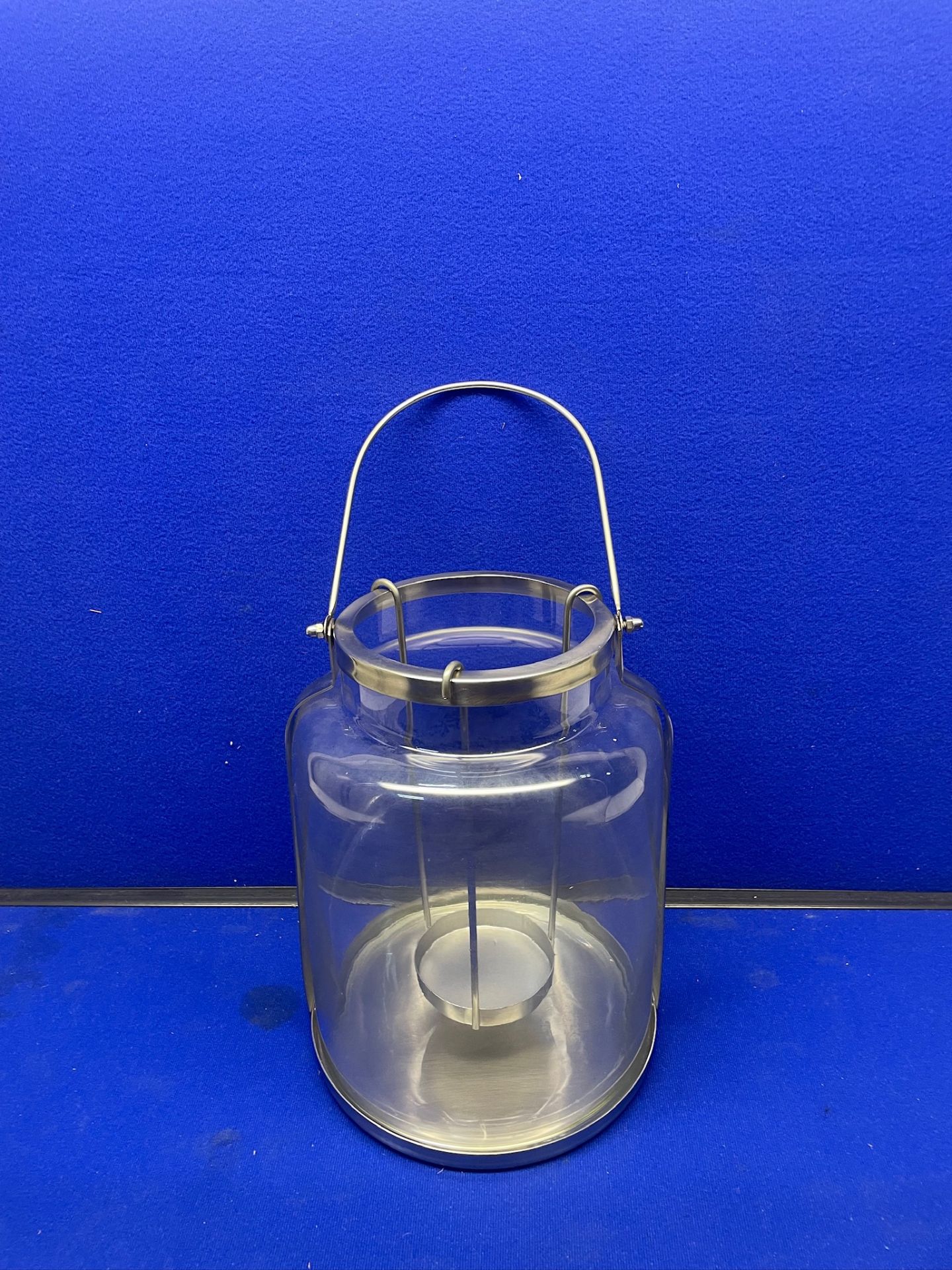 Large Glass Silver Lantern