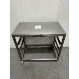 Stainless Steel Steel Mobile Preparation Table w/ Tray Shelves | 85cm x 50cm x 80cm | LOCATED IN WHI