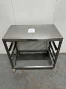 Stainless Steel Steel Mobile Preparation Table w/ Tray Shelves | 85cm x 50cm x 80cm | LOCATED IN WHI
