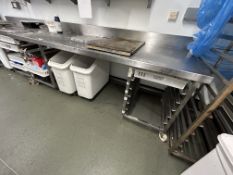 Stainless Steel Mobile Preparation Table w/ Tray Shelves | 230cm x 88cm x 100cm | LOCATED IN SOUTHPO