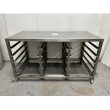 Stainless Steel Steel Mobile Preparation Table w/ Tray Shelves | 157cm x 79cm x 90cm | LOCATED IN WH