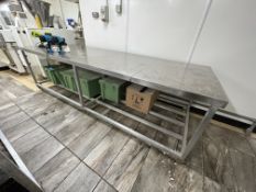 Stainless Steel Mobile Preparation Table w/ Undershelf | 320cm x 115cm x 92.5cm | LOCATED IN SOUTHPO