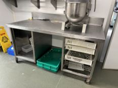 Stainless Steel Mobile Preparation Table w/ Tray Shelves | 175cm x 83.5cm x 100cm | LOCATED IN SOUTH