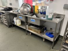 Stainless Steel Double Sink Unit w/ Undershelf | LOCATED IN SOUTHPORT
