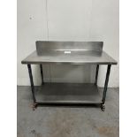 Stainless Steel Mobile Preparation Table w/ Undershelf | 122cm x 65cm x 100cm | LOCATED IN WHITEFIEL