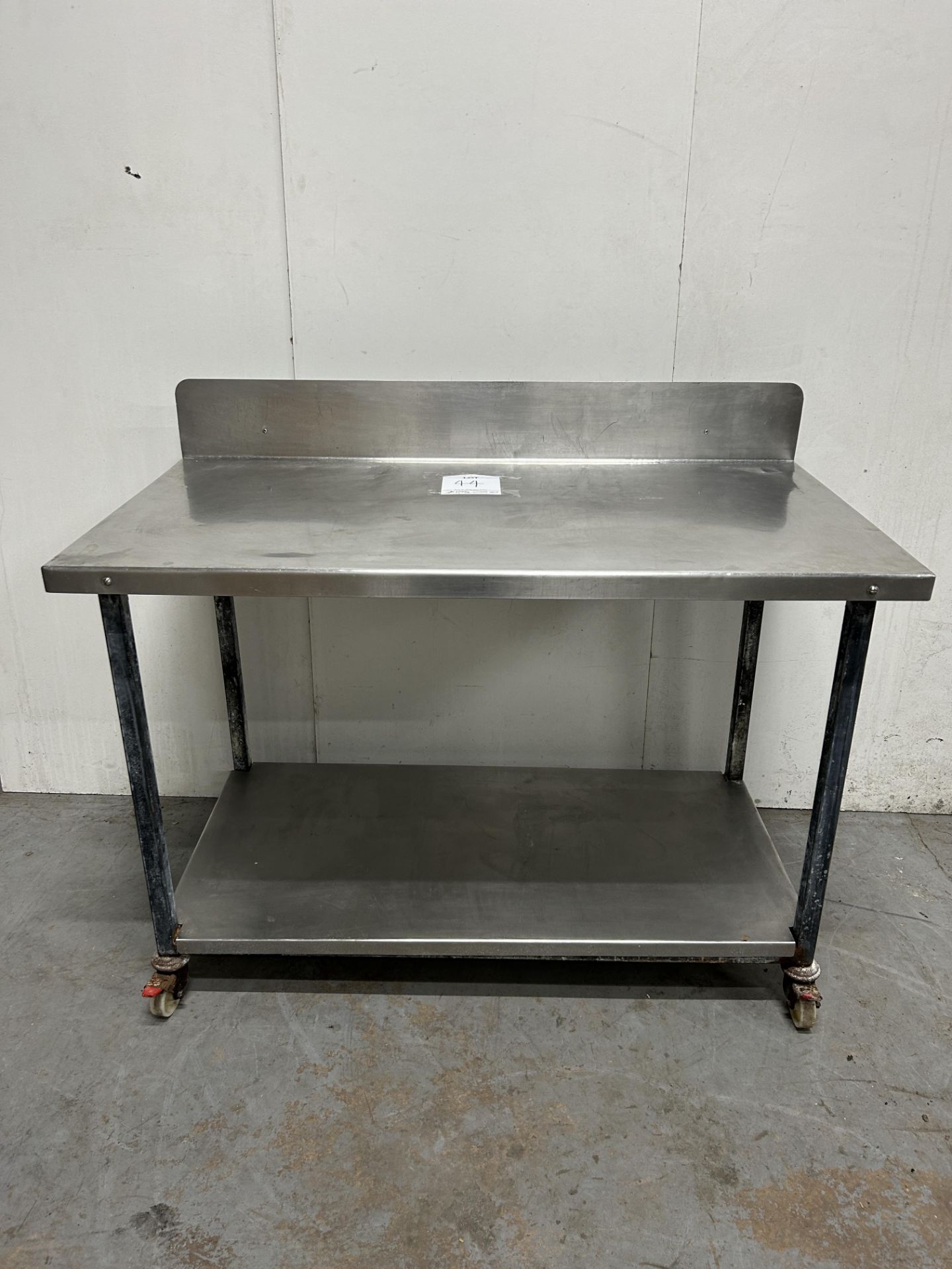 Stainless Steel Mobile Preparation Table w/ Undershelf | 122cm x 65cm x 100cm | LOCATED IN WHITEFIEL