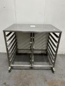 Stainless Steel Steel Mobile Preparation Table w/ Tray Shelves | 101.5cm x 75cm x 96cm | LOCATED IN