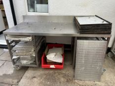 Stainless Steel mobile Preparation Table w/ Tray Shelves | LOCATED IN SOUTHPORT