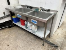 Stainless Steel Double Bowl Sink Unit w/ Undershelf | LOCATED IN SOUTHPORT