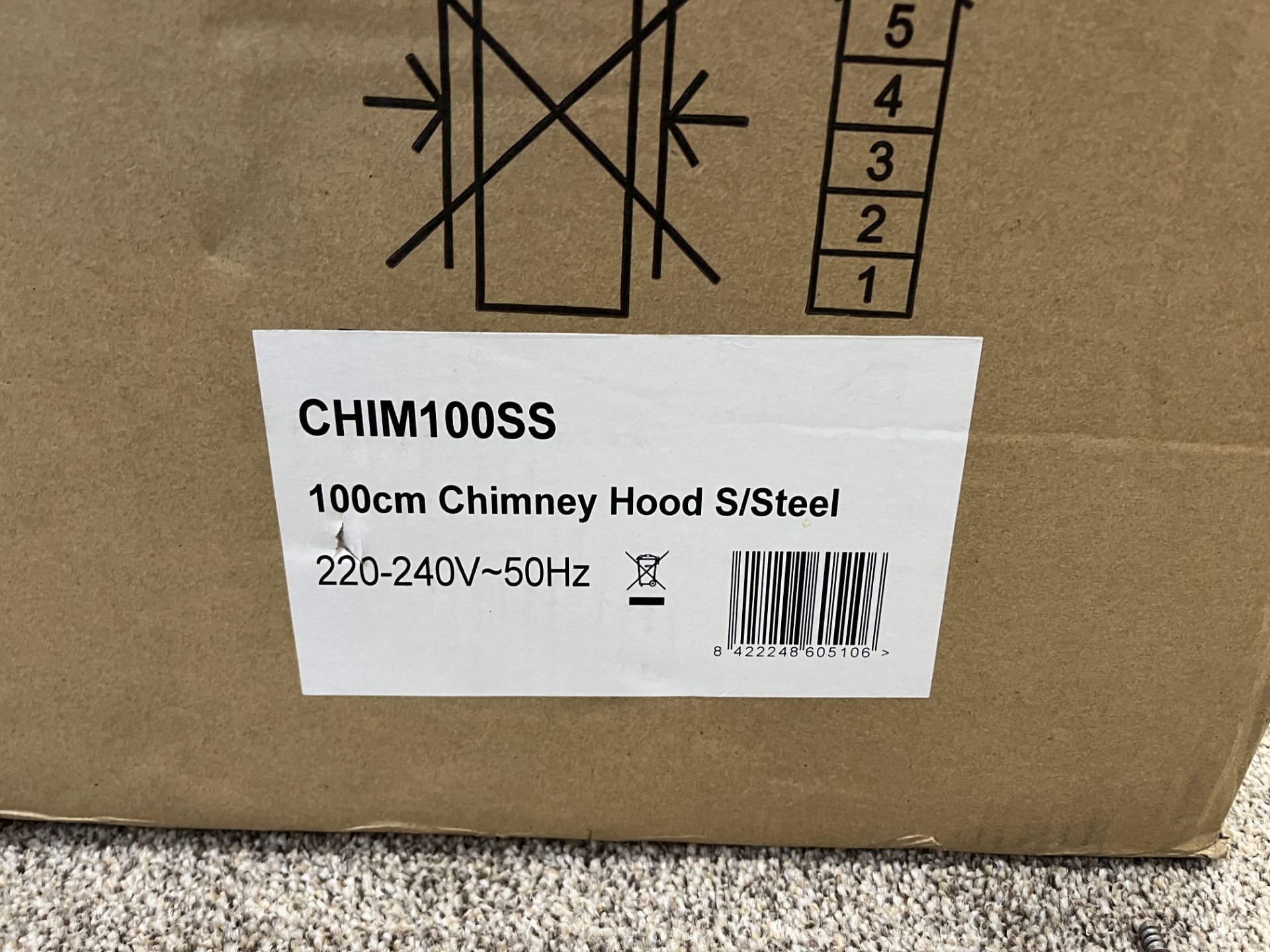 100cm Chimney Hood S/Steel - Image 2 of 3