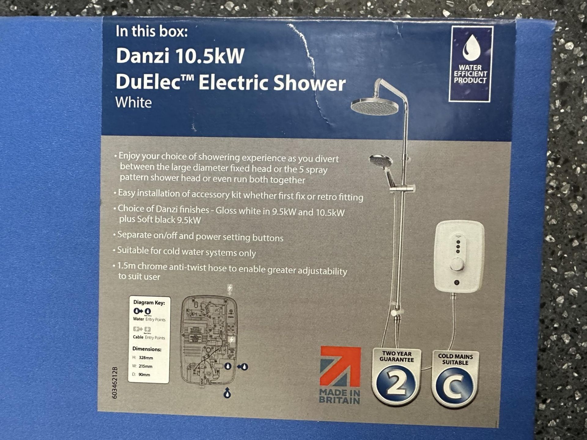 Danzi DuElec® 10.5kW Electric Shower w/ Chrome Shower Kit - £269
