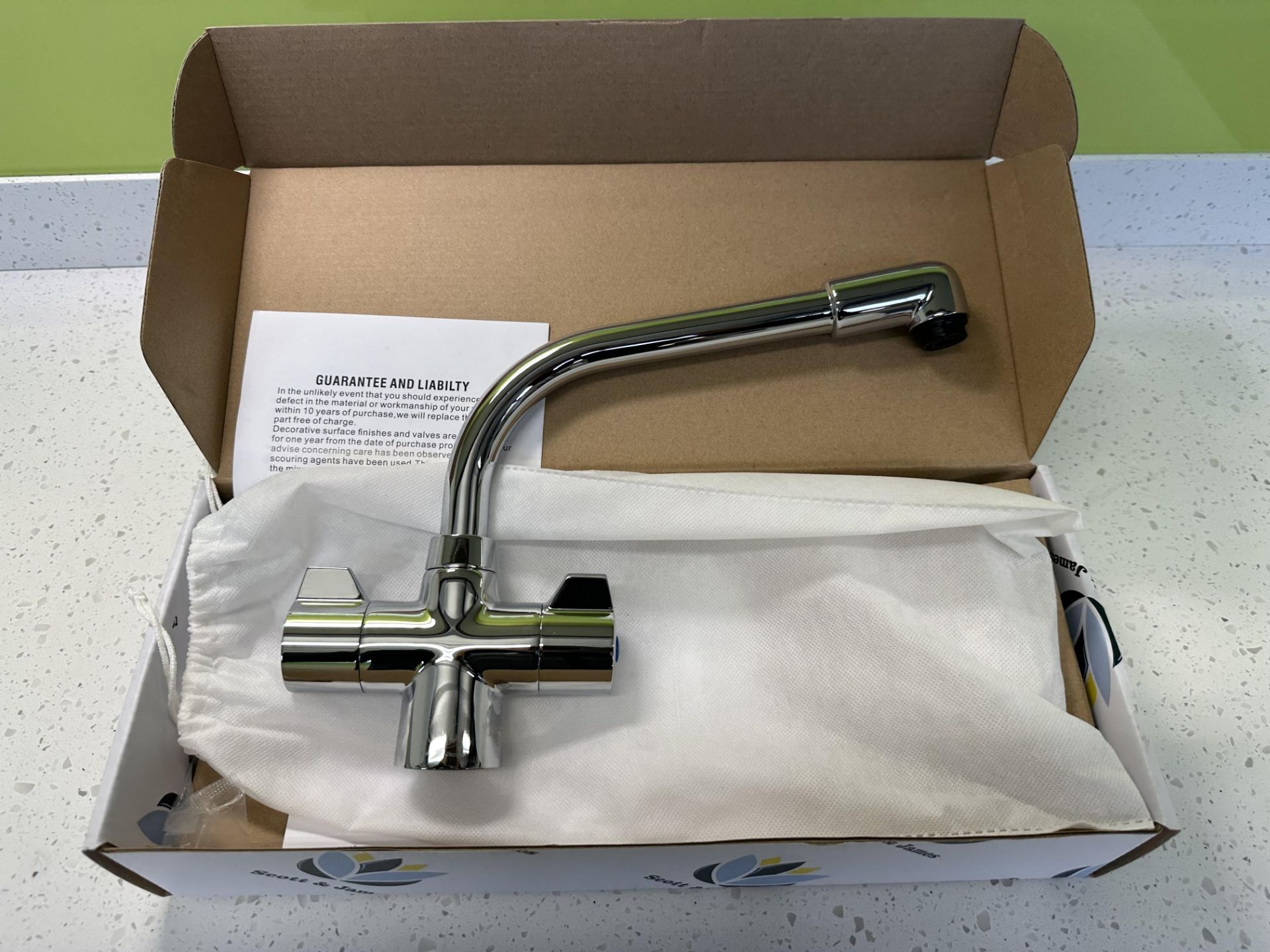 Ex Display Scott & James Quarter Turn Twin Lever Mixer Tap – Chrome – ELO0031 - RRP£99